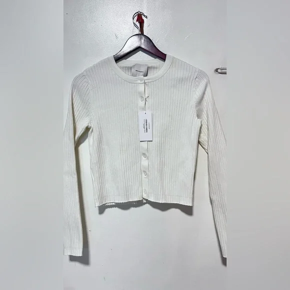 NEW NWT Reformation Joanne Organic Cotton Rib Cardigan - Picture 5 of 5